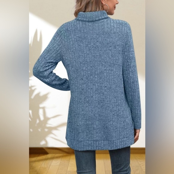 Gentle Slope High Low Thick Turtleneck Sweater - Picture 4 of 5